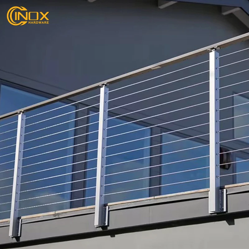 Cinox из нержавеющей стали, веранда, кабельные перила с черным боковым кремом, балконные перила для кабельной палубы