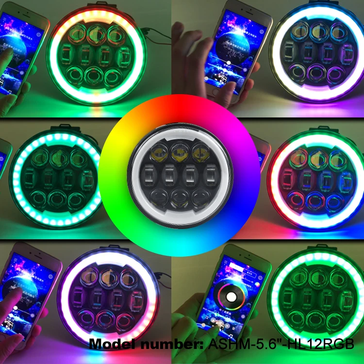 Новое поступление 5 3/4 светодиодные фары RGB halo мотоцикл точка SAE фара для harley 12v