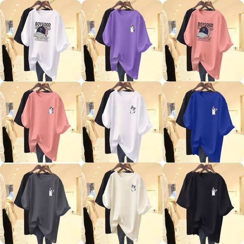 Oversize Blank Solid Colors T shirt Custom Logo Outdoor O-Neck Soft Basic Plain Casual Style Ladies Graphic T shirts For Women