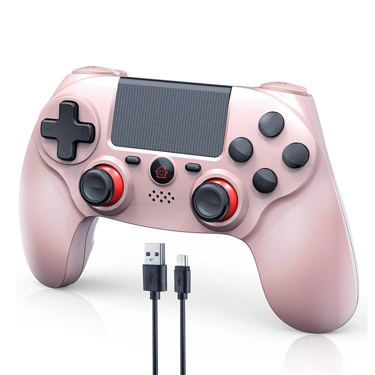 Розовый Золотой контроллер PS4 беспроводной Двойной вибрационный удар розовый перезаряжаемый пульт дистанционного управления
