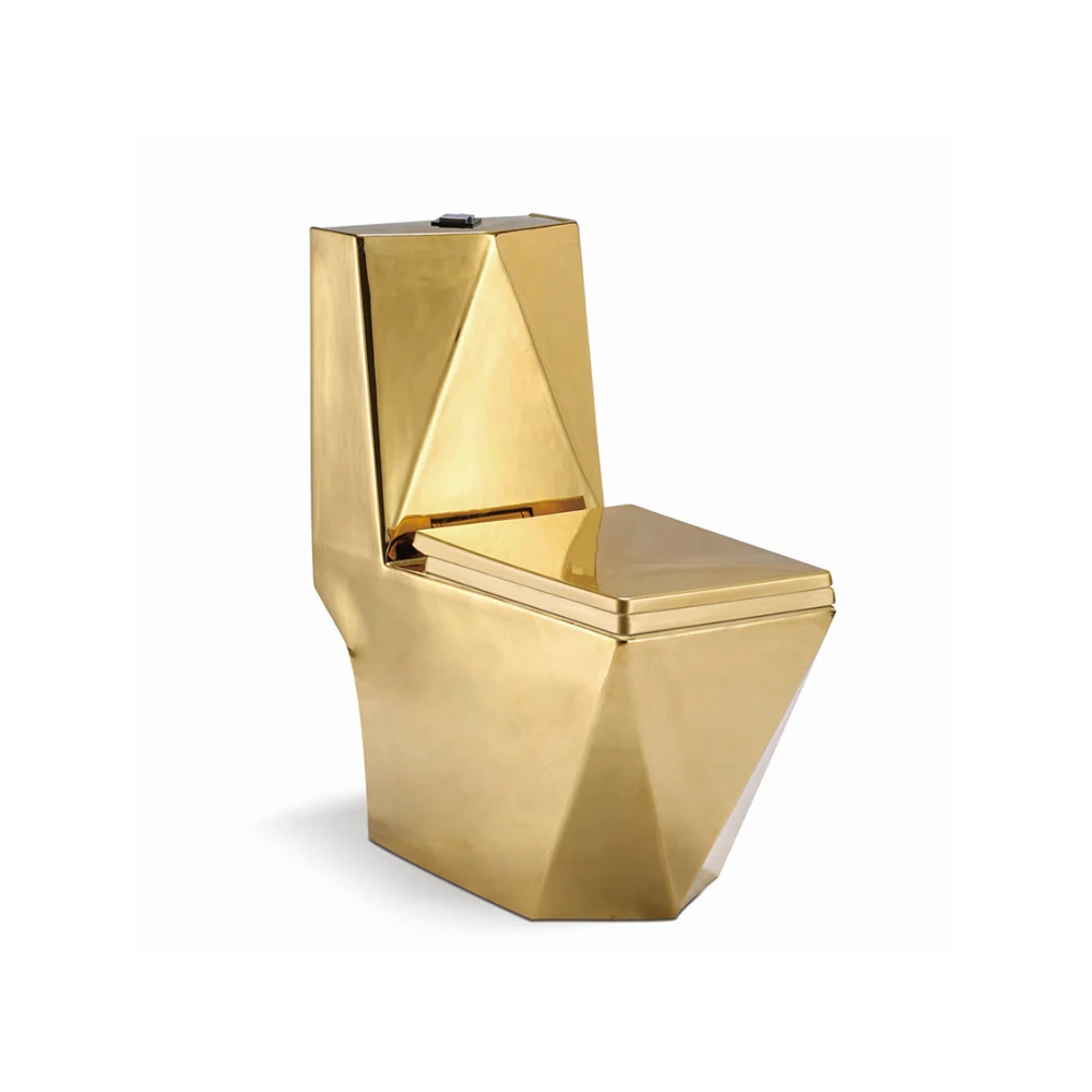 One Piece Toilet High Quality Factory Price Ceramic Black Pattern High Quality Water Closet Siphon S-trap Bathroom Toliet