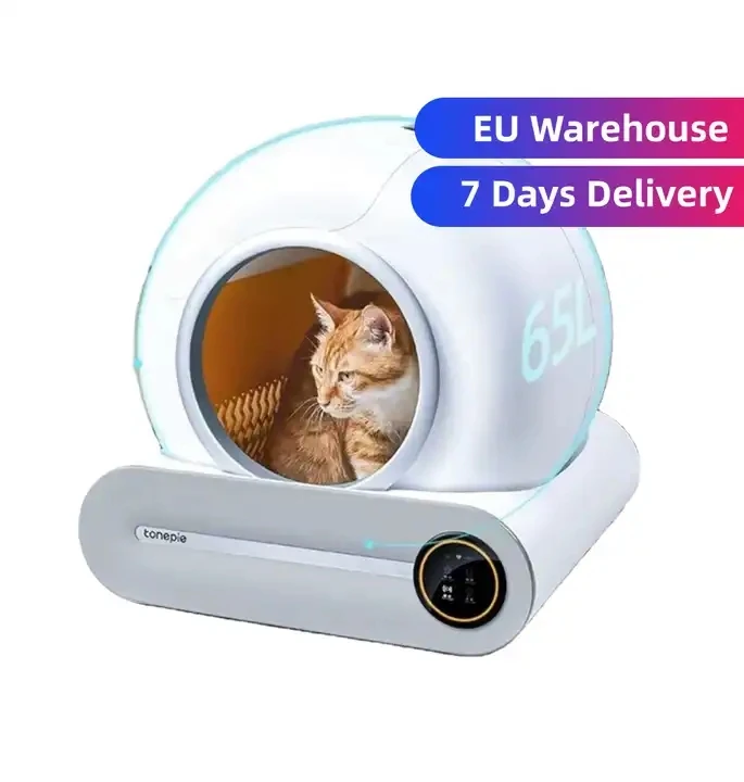 OEM HOT SALE Pet Products Cleaning Plastic Cat Toilet Box Trays Simple Cute Cat Head cat litter box automatic cleaning