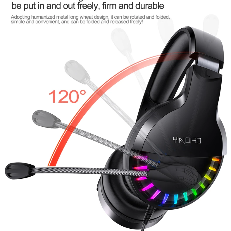 Headset High Quality OEM Gaming usb Best RGB Gamer Q2 PC Waterproof LED light Sport Headphones