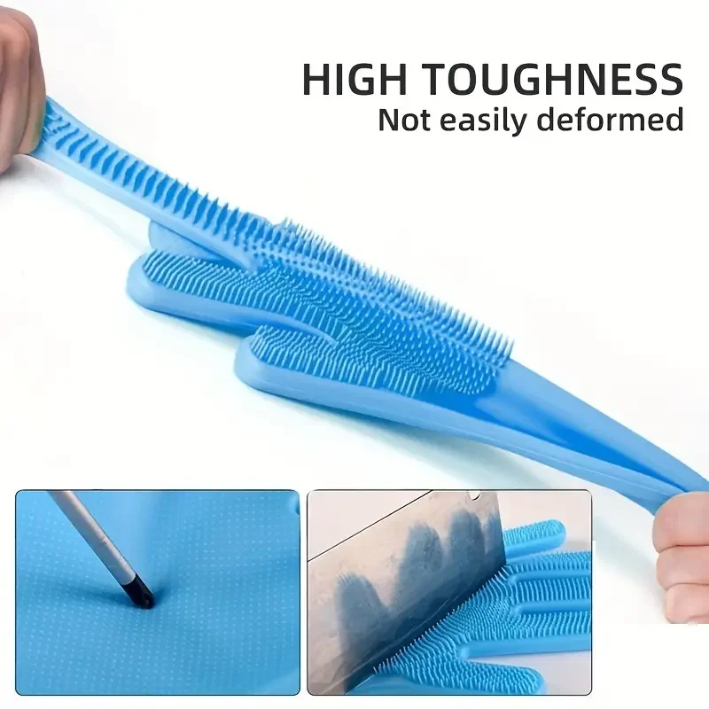 Pet Bathing Gloves Massage Brush for Dogs and Cats Extended Length Anti-Scratch and Bite Resistant Pet Dog Bath Supplies Glove