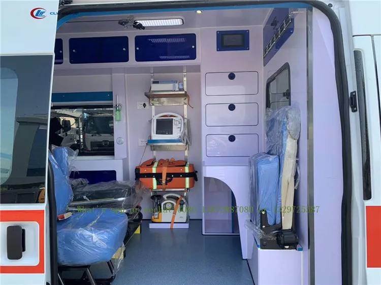 China factory sale brand new Jin Bei 4x2 gasoline ambulance truck with cheap price