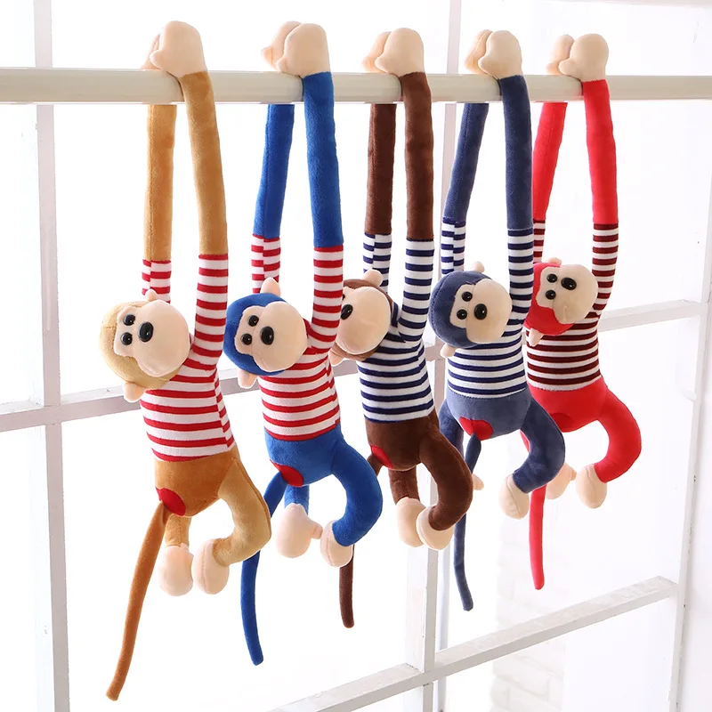 Stuffed Plush Animal Cartoon Plush Toy Curtain Monkey Plush Toy Long Arm Monkey Wedding Doll Catching Machine Doll Gift