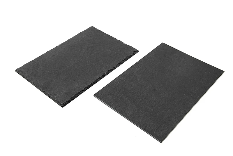 30x20cm Rectangle Natural Rock Stone Serving Sushi Steak Restaurant Dinner Dishes Plate Black Tray Slate Cheese Board