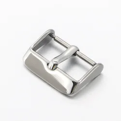 Wholesale Customized Logo 304 Stainless Steel Watch Strap Buckle Shiny Polished 20 22mm Genuine Leather Watch Band Buckle