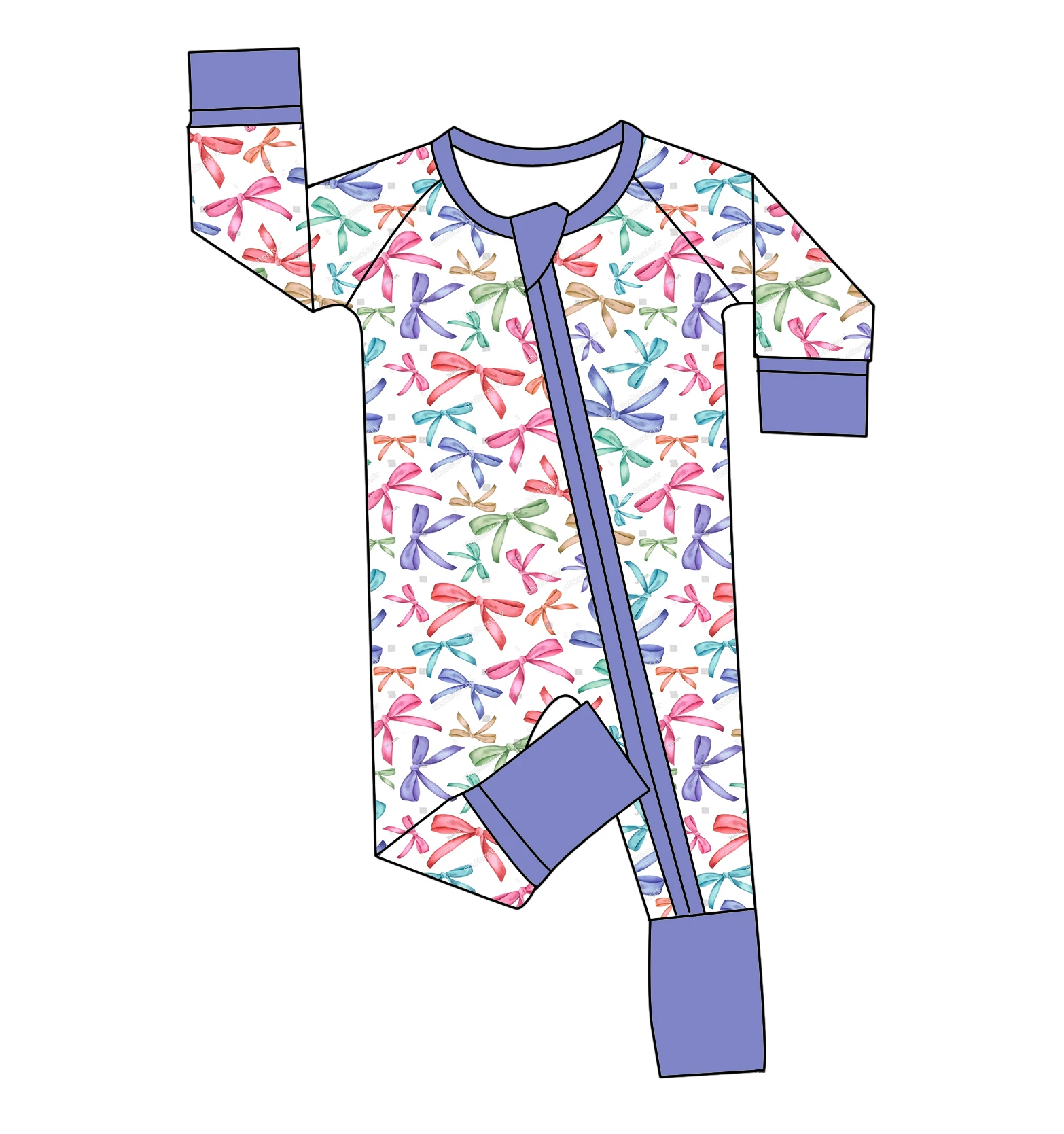 delicious cakes printed baby romper YKK zippers closure baby pajamas long sleeve toddler clothing