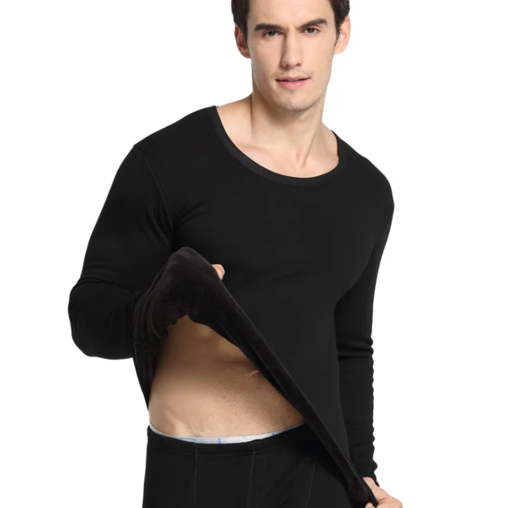 Newest Top quality Simple man long johns fleece thermal underwear