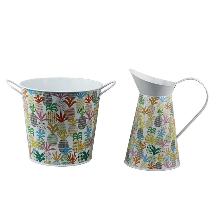 BX Metal decorative flower vase rustic milk jug galvanized garden watering can