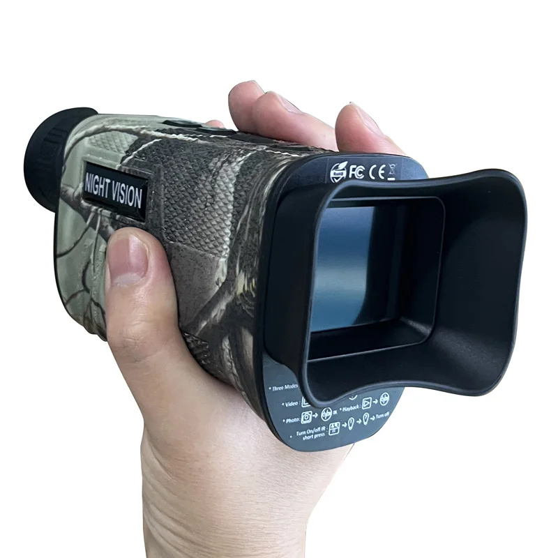 OEM DT19 Night Vision Monocular 2inch Screen 4K Video 8X Digital Zoom Night Vision IR 300m Hunting Night Vision Scope