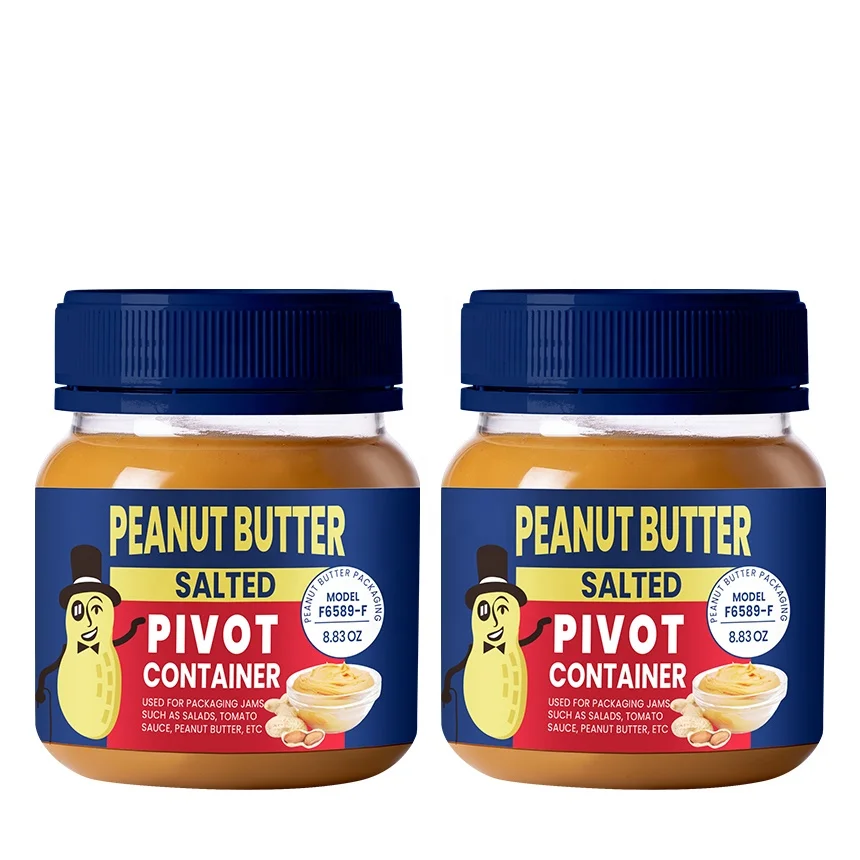 wholesale 265ml 640ml empty pet honey bottle plastic mayonnaise jam peanut butter packaging jars