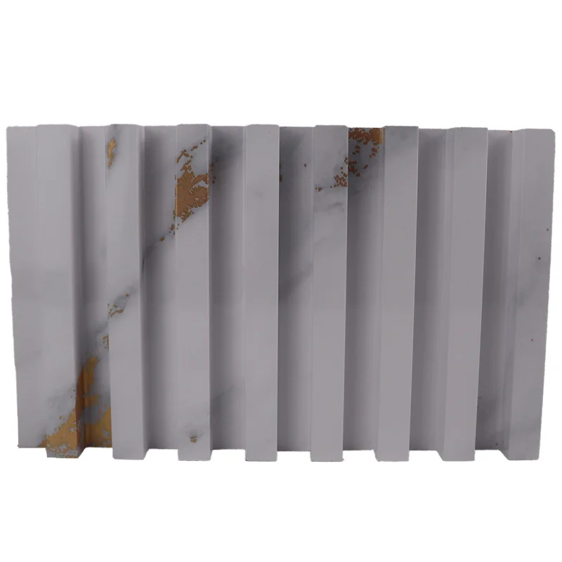 Marble Sheet Interior Wall Panel Plastic Wooden Composite Covering Board Wainscoting Vinyl Timber Decoration 3d Fluted Cladding