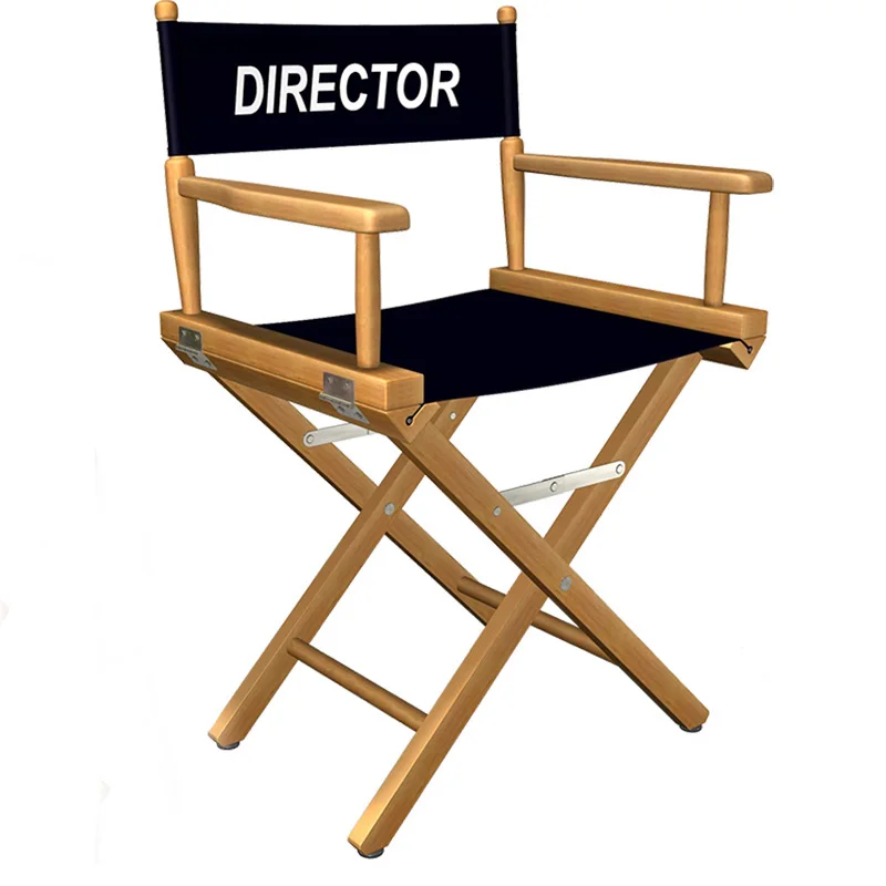 China manufacturer classic Hollywood custom logo print 600D oxford polyester fabric natural wooden folding director chair