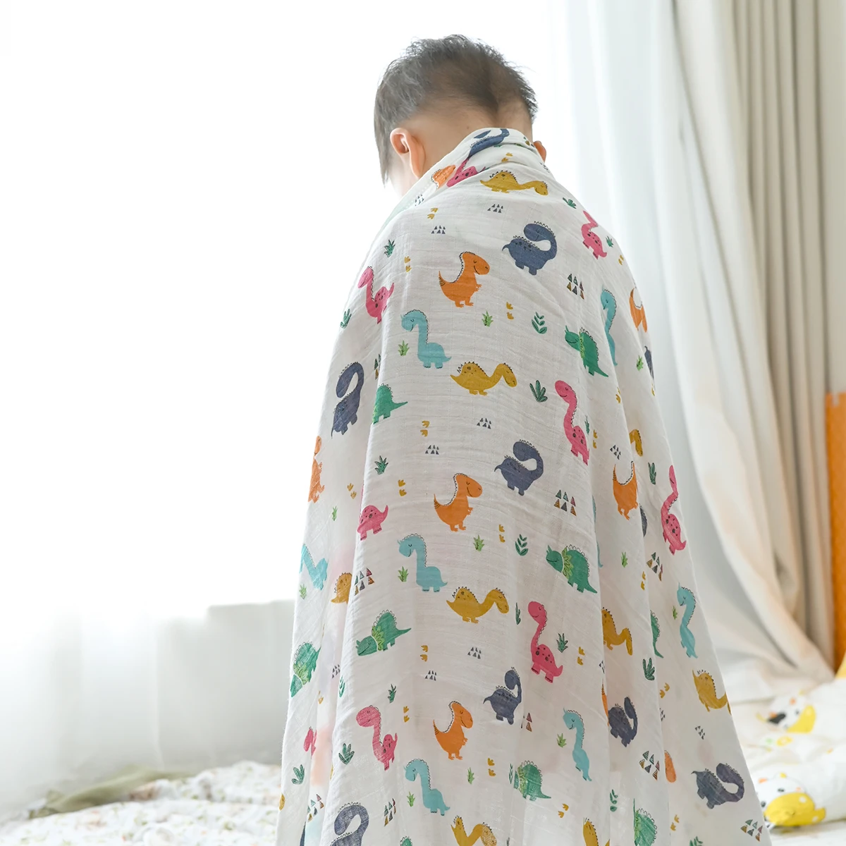 Kangobaby wholesale Safe Bamboo Cotton Baby Muslin Wrap Breathable Gauze Bath towel Breastfeeding Throw blanket baby gift set