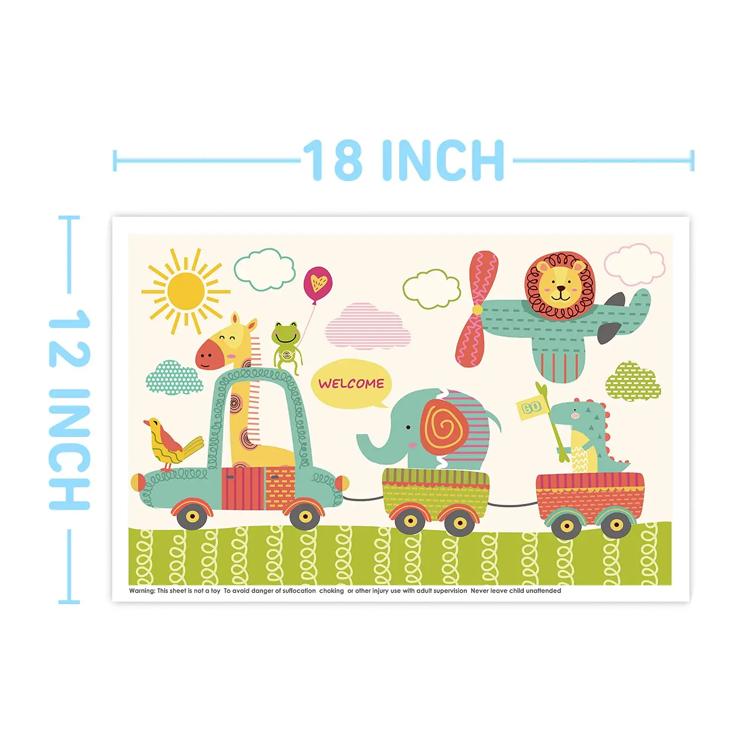 40 Packs Anti-Skidding Cute Pattern Disposable Stick-on Placemats Table Mats For Baby Kids