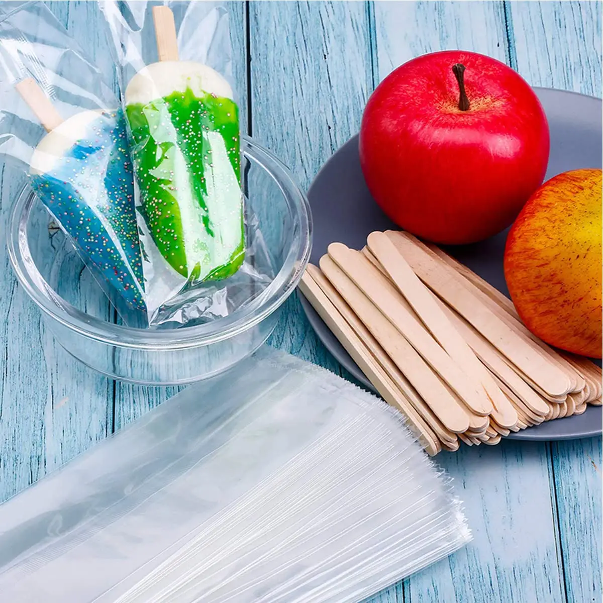 Food Grade Disposable Hot Sealing Clear Thick Ice Cream Wrappers Plastic Bags Ice Popsicle Mold Bag For Packaging Ice Cream