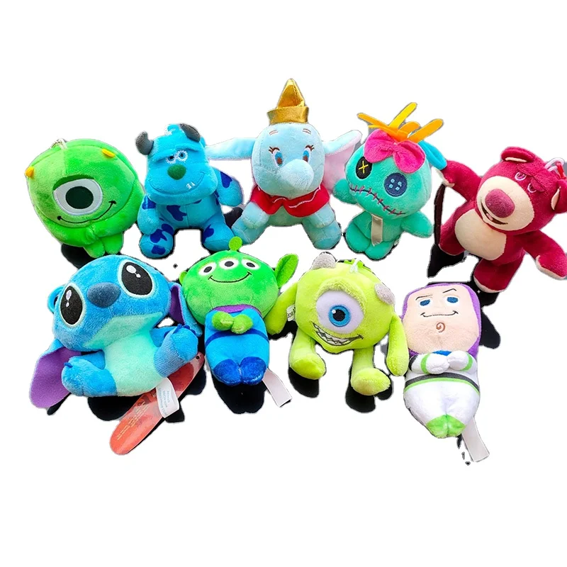 Toy Story BuzzLight year Soft Plush 10cm Woody Alien Mike Hamm Dolls Keychain Children Birthday Gift