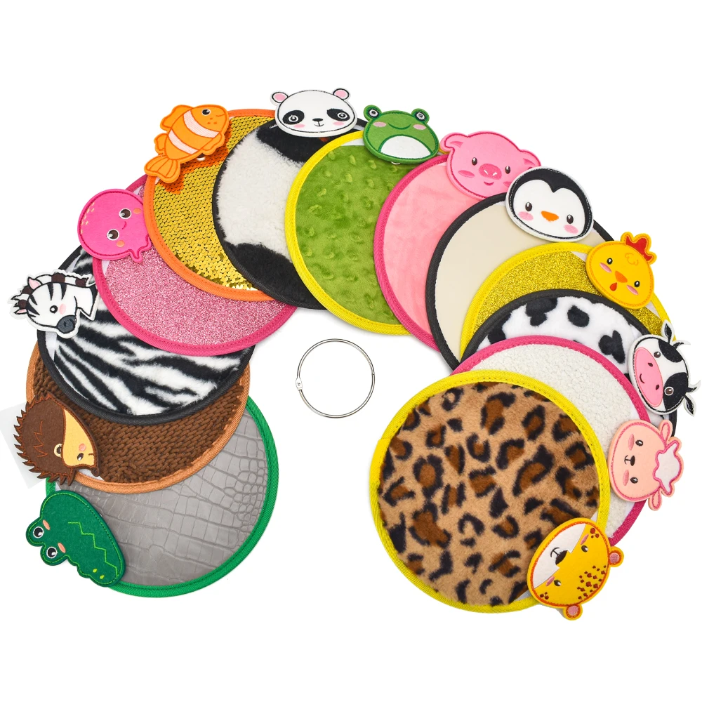 Round Shape Sensory Mini Mats Sensory Floor Tiles Wall Panel Room Assorted Textured Tactile Toy for Child Autistic Calming