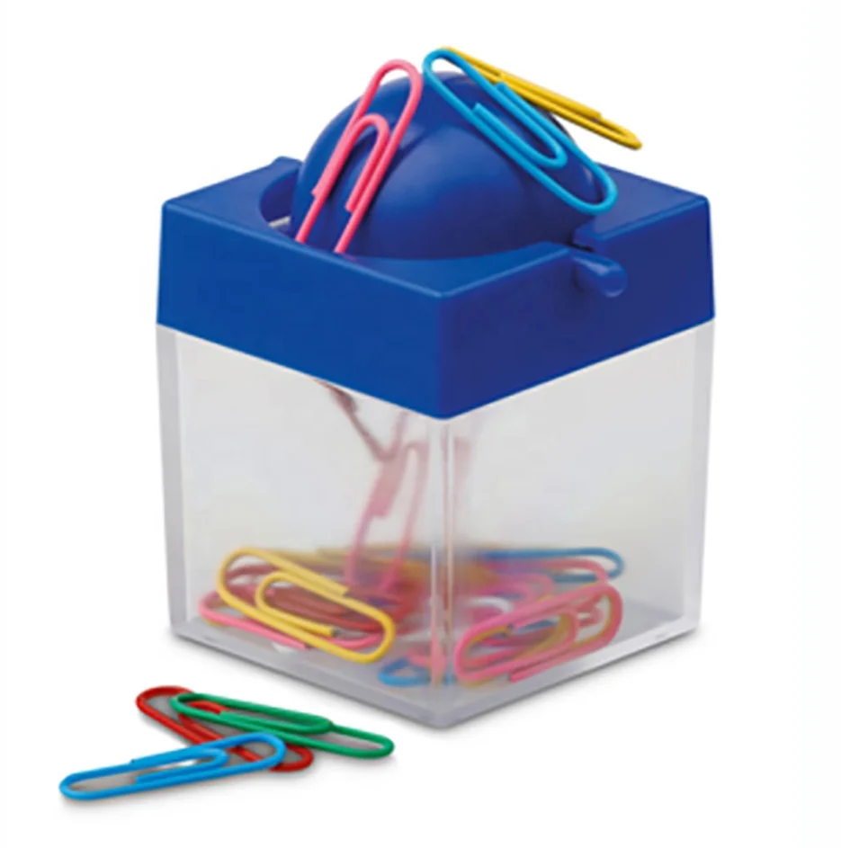 Promotional items ball roller clip dispenser container box magnetic magnet paper clip holder for school office bank gifts