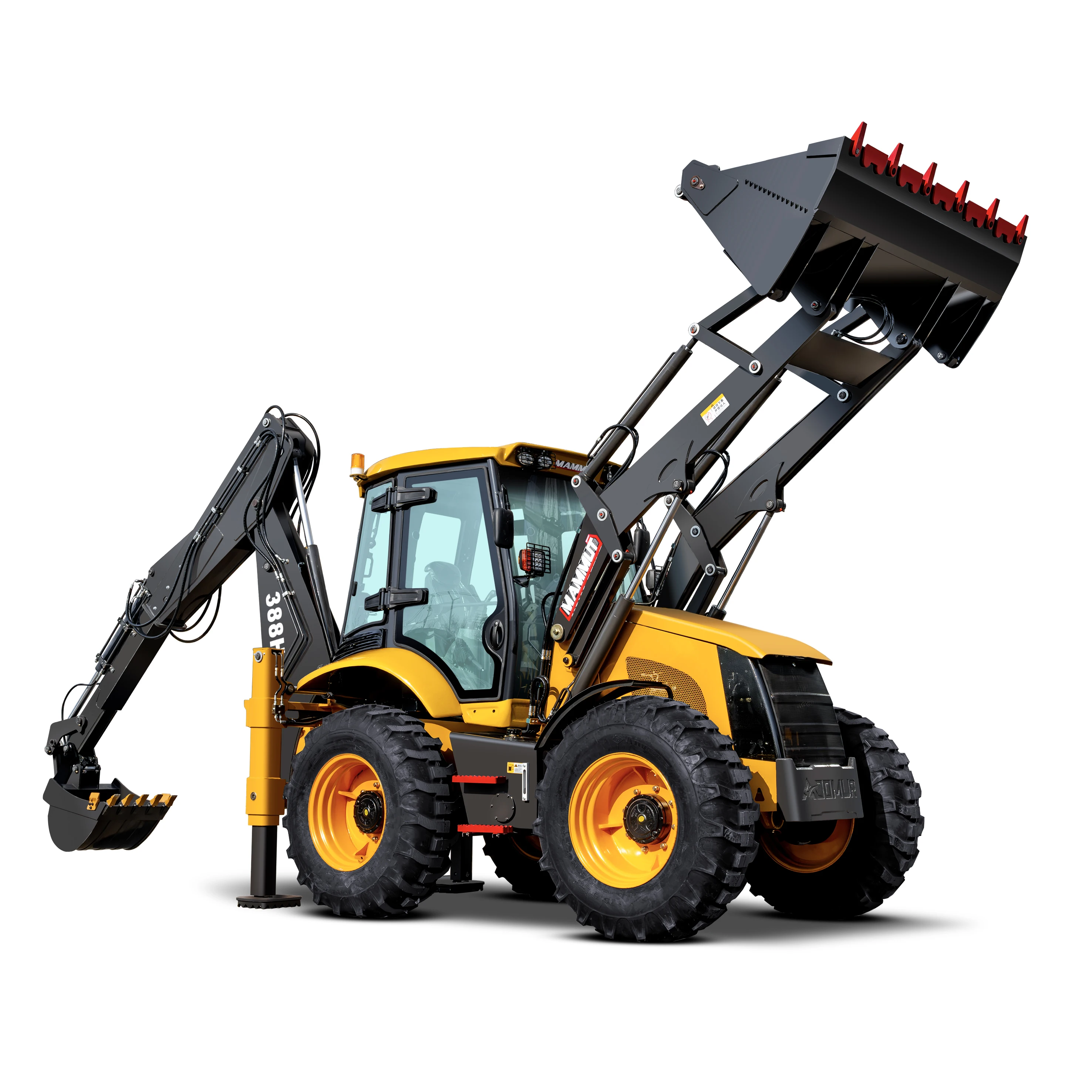 Backhoe tractor 338H manufacturer directly sale 4x4 50hp compact tractor with loader and backhoe mini