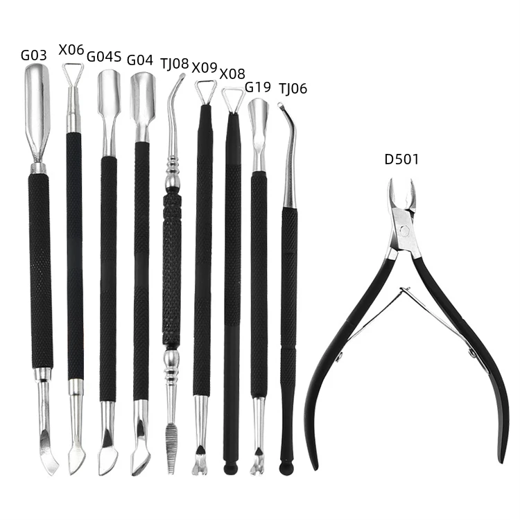 WELLFLYER CNSET-022 Professional Stainless Steel Cuticle Cutter Clipper Pedicure Manicure Tools for Fingernails and Toenails