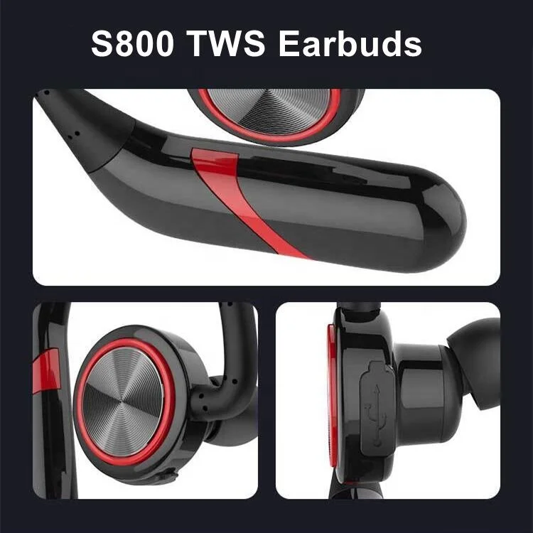 S800 TWS Earbuds IPX4 Waterproof Wireless Earphones USB Charging Headphones Bluetooth 5.0 Ear Hook Single And Binaural Airbuds