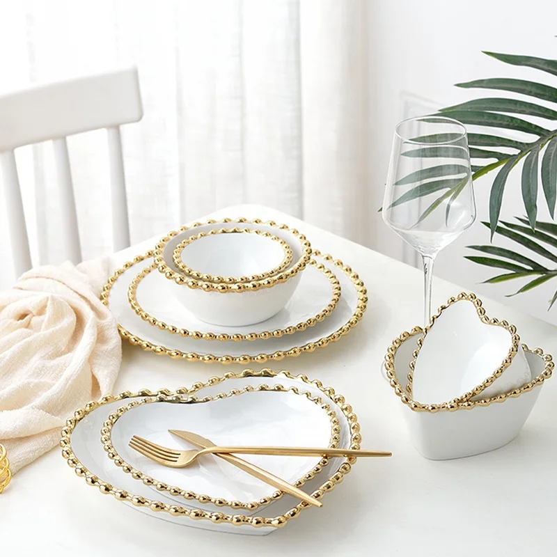 Ceramic daily tableware bowl and plate