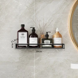 Ermo wall mounted black shower shelf space aluminum bathroom shower caddy