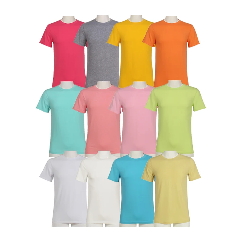 Sublimation Blanks China Clothes Custom Mens Pure Colored Polyester Cotton Feel Tee Shirt Pastel Color Sublimation Shirt