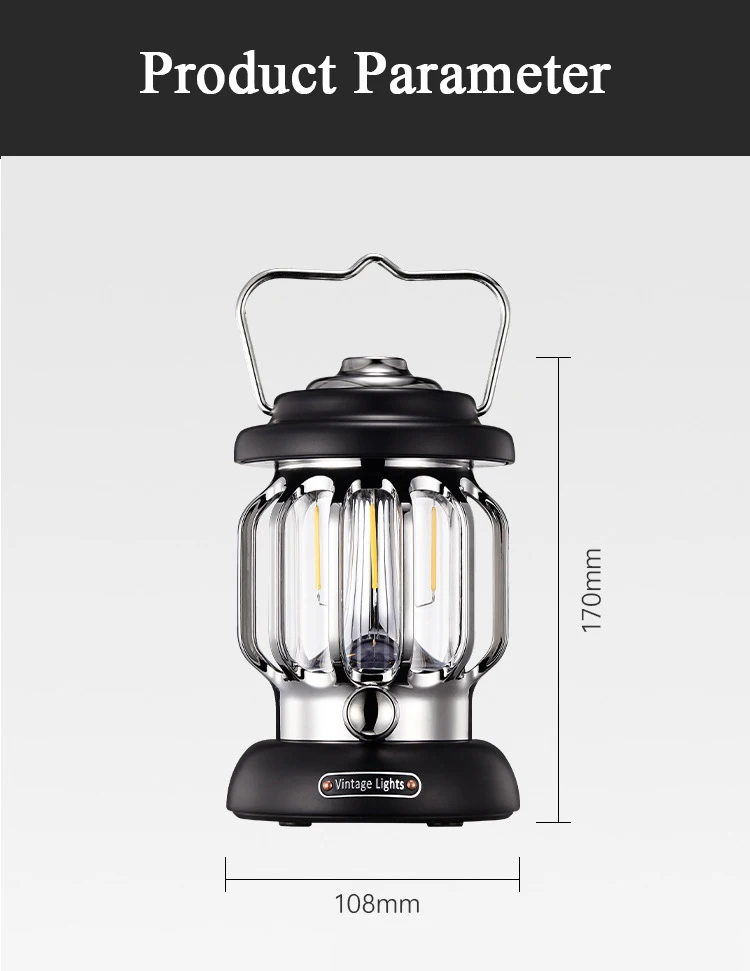 Retro ABS Electroplated Metal NiteCore Extreme Portable Hanging Camping Outdoor Camping Lights Home Outdoor Essentials