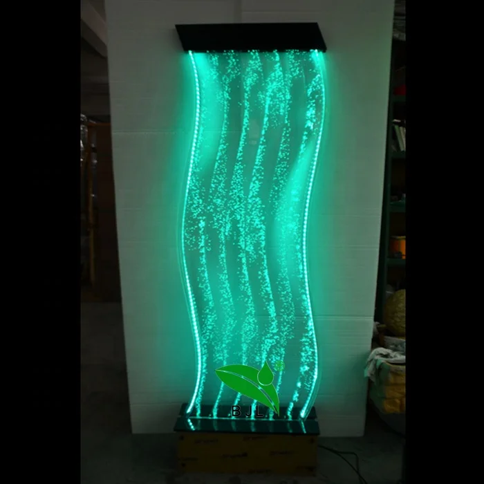 luxury glowing LED S shape water bubble wall home decoration