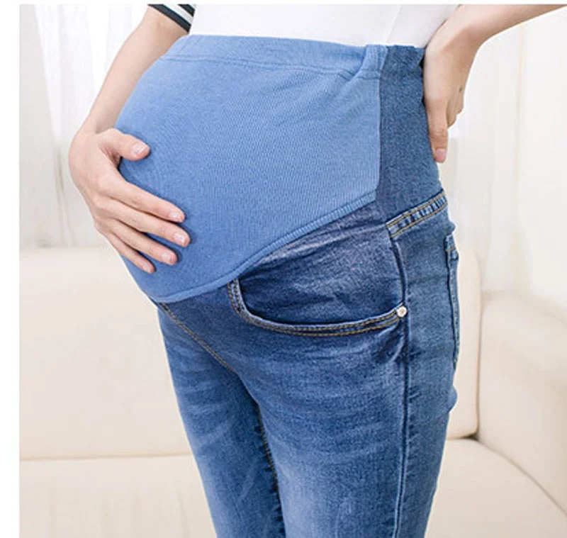Abdominal Jeans For Pregnant Women Denim Skinny Trousers Nursing Maternity Clothes Elastic Waist Pregnancy Pants Autumn Clothing