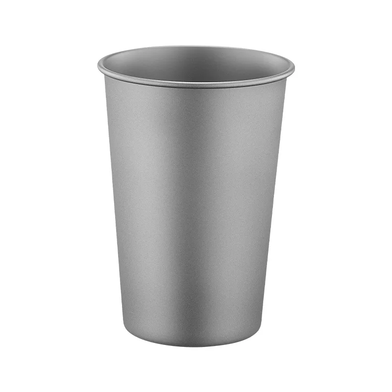 Pure Titanium Beer Mug Outdoor Camping Single Layer Handy Juice Cup Titanium Alloy Anti-Fall Cold Drink Titanium Cup