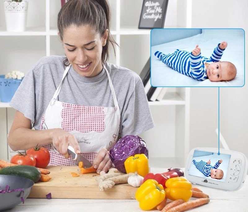 Бестселлер Amazon Audio 5 дюймов HD 1080 2 видеоняня камера с аудио