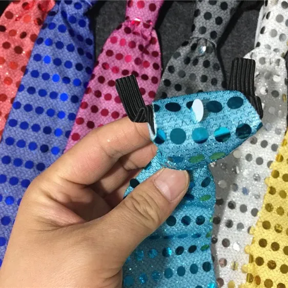 Novelty Party Necktie Ties Led Flashing Sequin Colorful Light Up Ties Wholesale Cheap