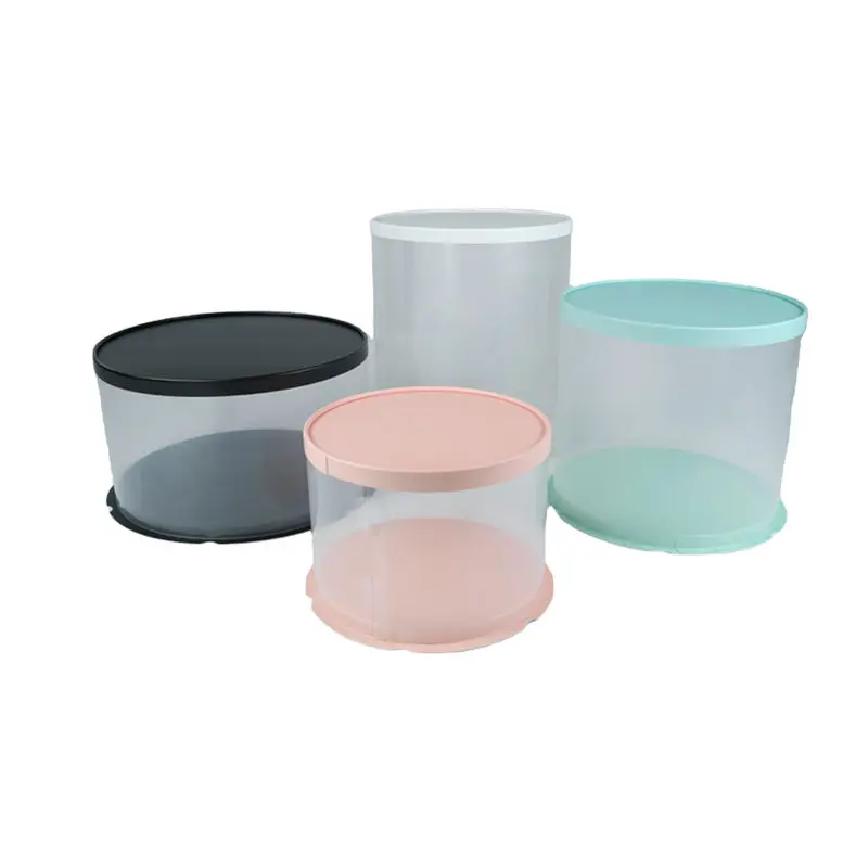 Customized Size Cake packaging Box, Transparent Clear Plastic Cake Box Packaging Box For Private Brand