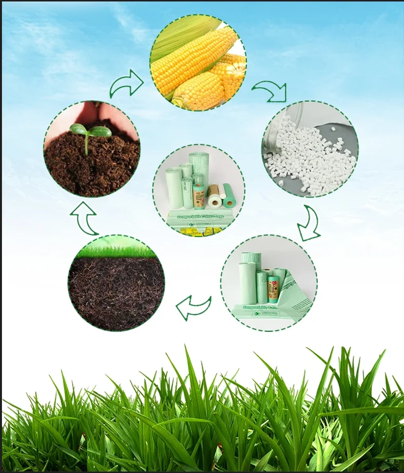 100% Certified Compostable Grocery  Biodegradable TShirt Bags Recyclable  Shopping Bags Eco Friendly takeout Reusable Bag