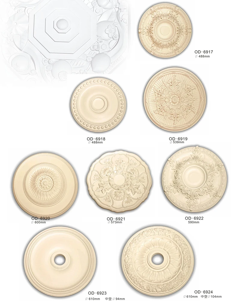 
40 inch top grade deluxe ornamental floral design round ceiling rosette polyurethane ceiling medallion 