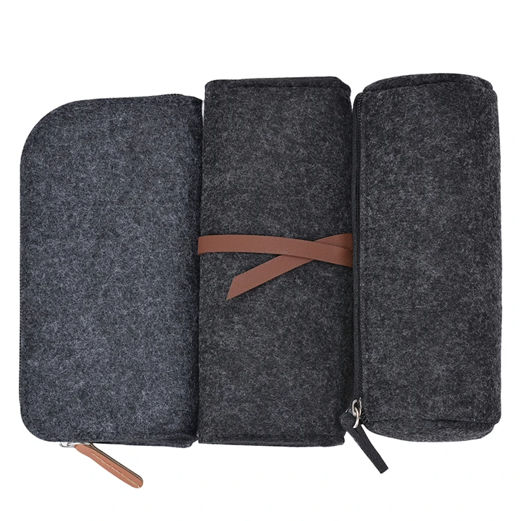 Upin custom eco friendly Felt set 3 pcs Fashion stationary pencil cases