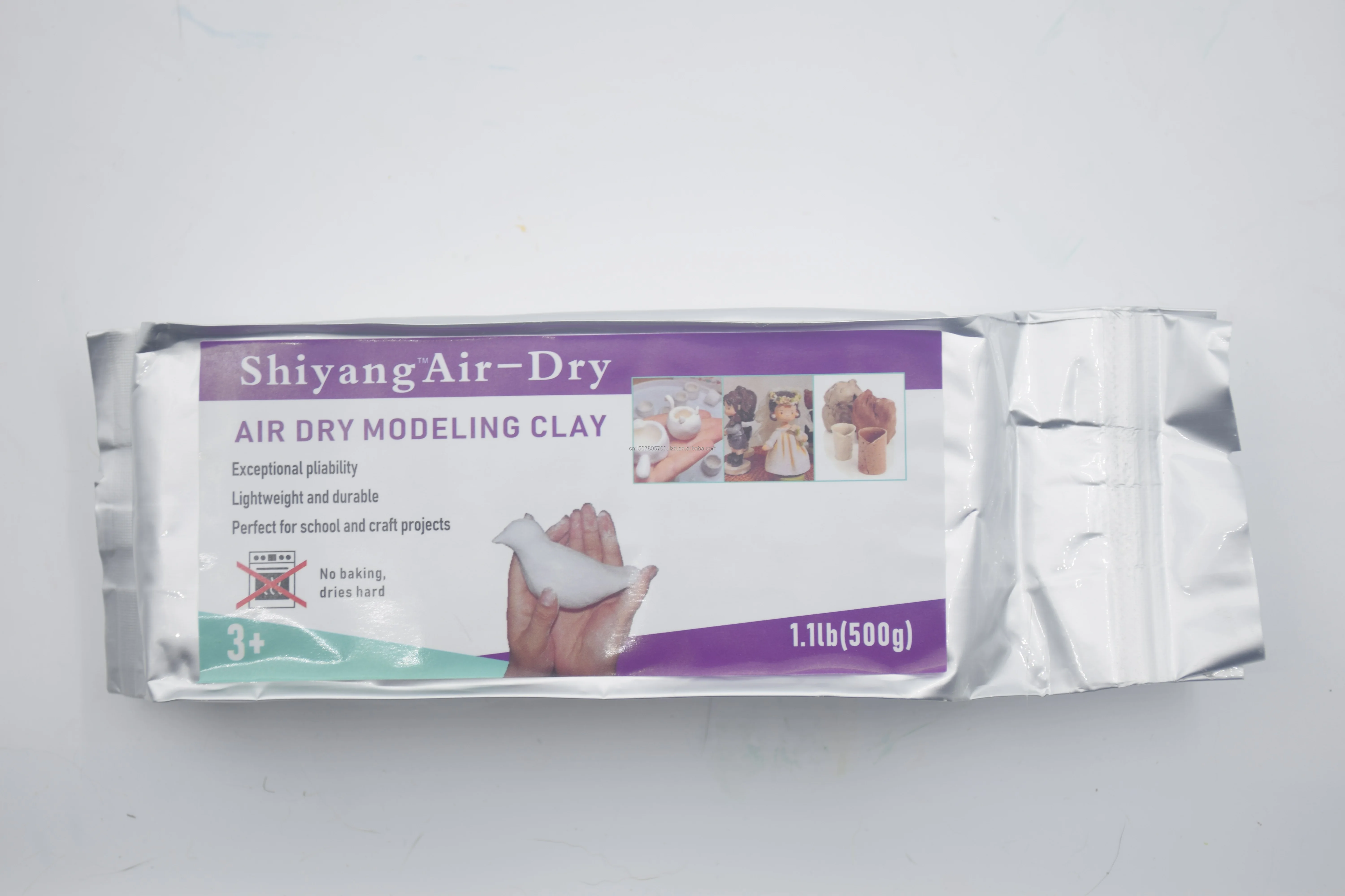500g Aluminum Foil  Vacuum Packaging air dry modeling clay plasticine playdough for Sculptor