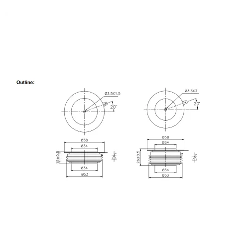 TECHSEM KP KKY1004000A Fast Thyristor Voltage 600V 800V 900V 1000V 1100V 1200V 1300V 1400V 1600V 1800V 2000V 2200V 2500V 2600V