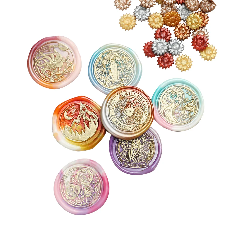 sunflower shape wax seal,envelope sealing wax,bag packing wax particles