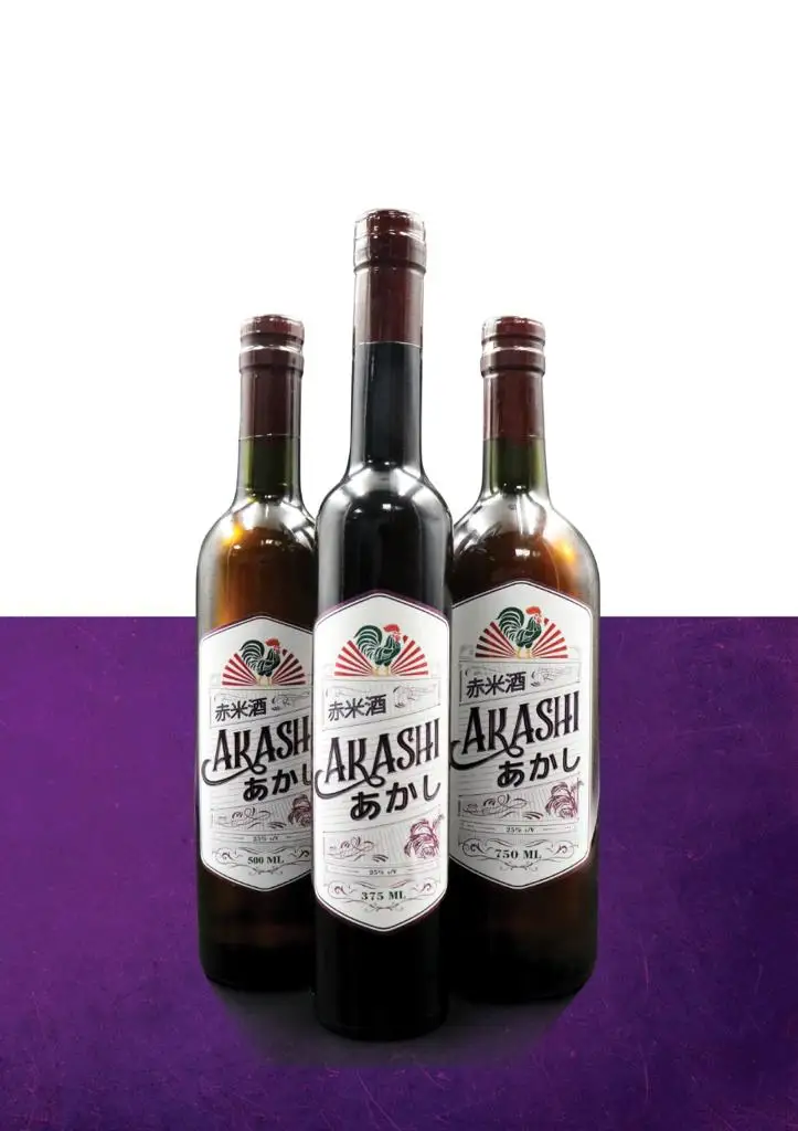 Unique taste beverage Rice Wine AKASHI Black sticky rice liquor