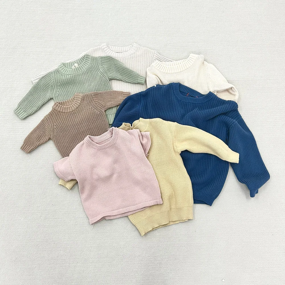 Mildream Outfits Toddler 100% Cotton Baby Children Clothes Set Pullover Autumn Winter Sweater Set Boys Girls Knitted Jumper Baby