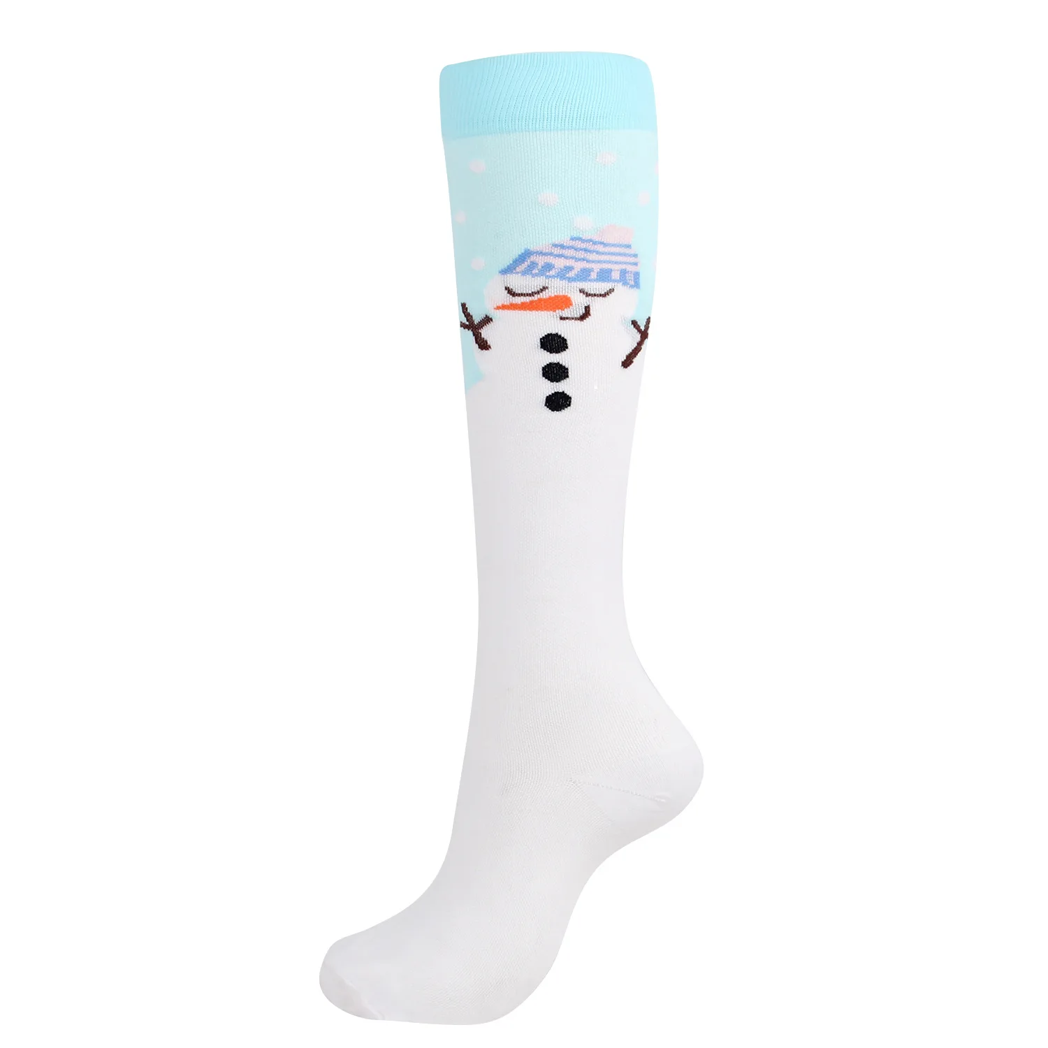 New design Wholesale  Christmas Compression Socks Women Men Thigh High Sport Snowman Compression Socks