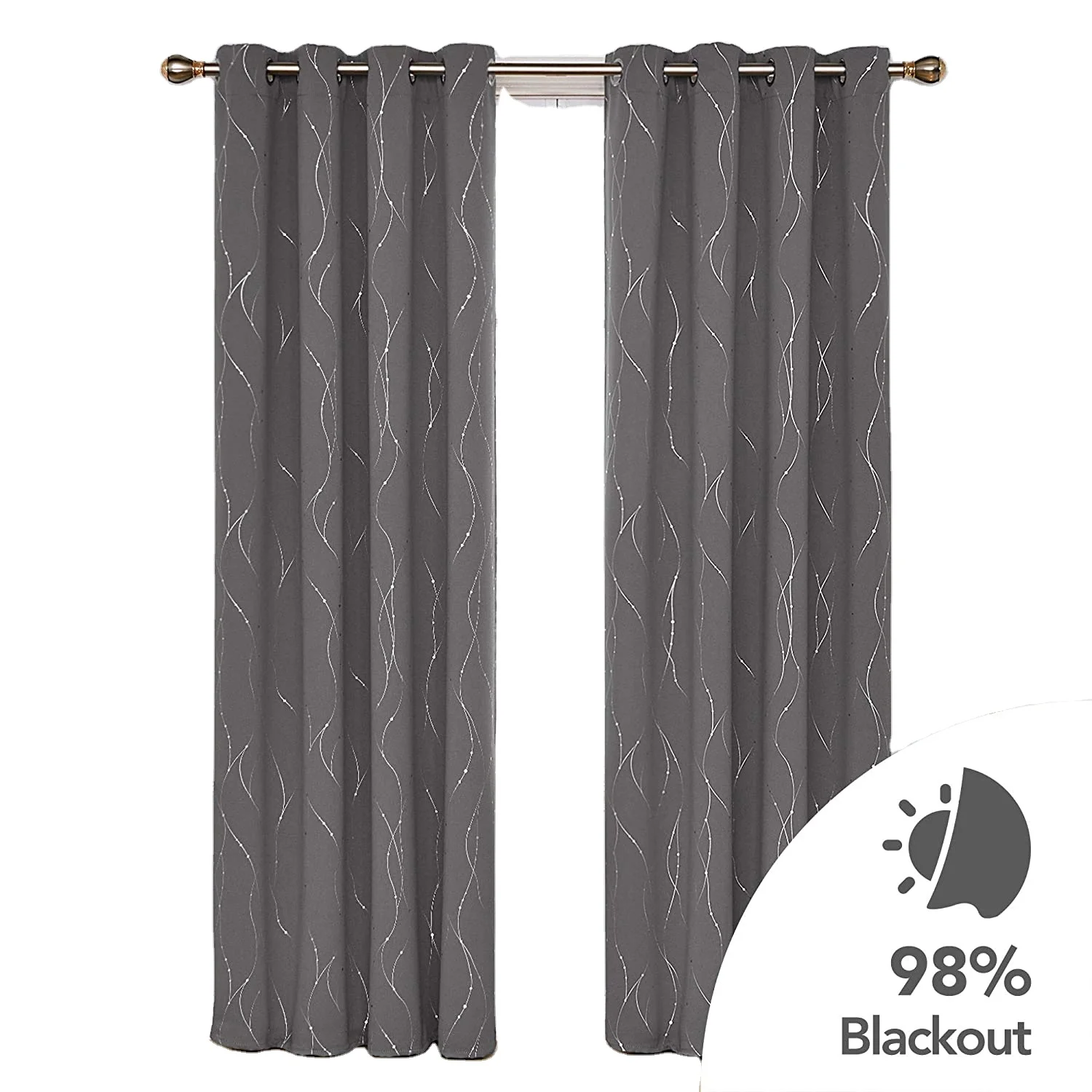 Elegent Foiled Roller Print Curtain Fabrics For Bedroom Blackout Curtain fabric