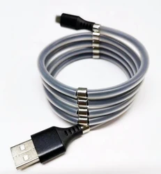 2020 Trending new arrivals Magnetic Self-Winding USB Charging data Cable Portable Storage for iPhone/micro/Type-C Cable