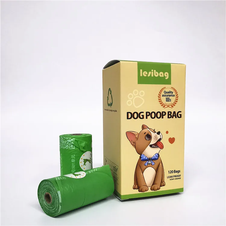 100% Compostable Biodegradable Quality Pet Poop Cornstarch Made No Leaking Pet Waste Bag High Quality Biodegradable Dog Poop Bag